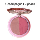 Blush Compacto Dual Cheeks cor Champanhe e Peach Ruby Rose Linha Rosa