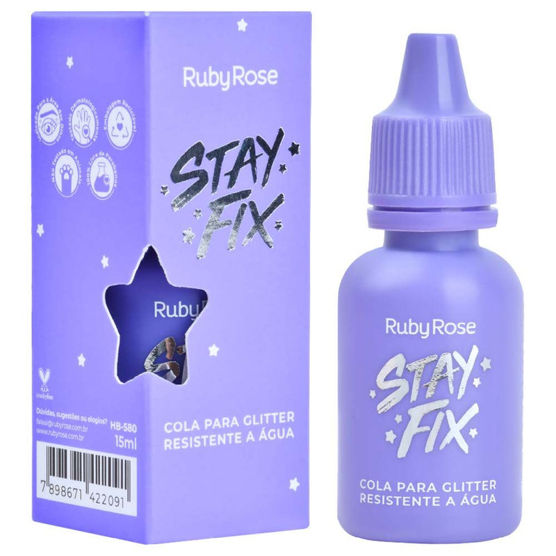 Cola para Glitter Resistente à Água Stay Fix Ruby Rose