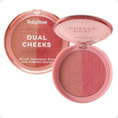 Blush Compacto Dual Cheeks cor Champanhe e Peach Ruby Rose Linha Rosa