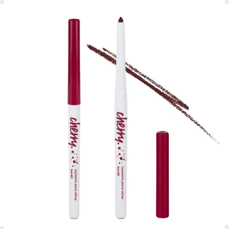 Lapiseira de Olhos/Boca Cherry (bordô) Retrátil Vizzela