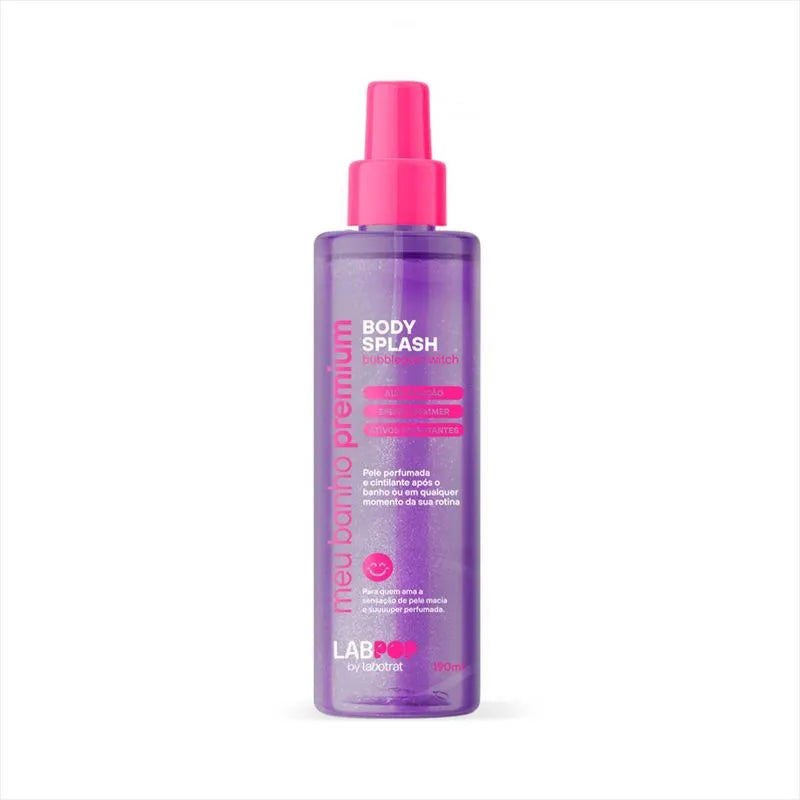 Body Splash com Glow LabPop Meu Banho Premium Fragância Bubblegum Witch Labotrat 190ml