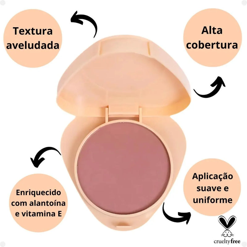 Blush Compacto GB40 Linha Glass Ruby Rose