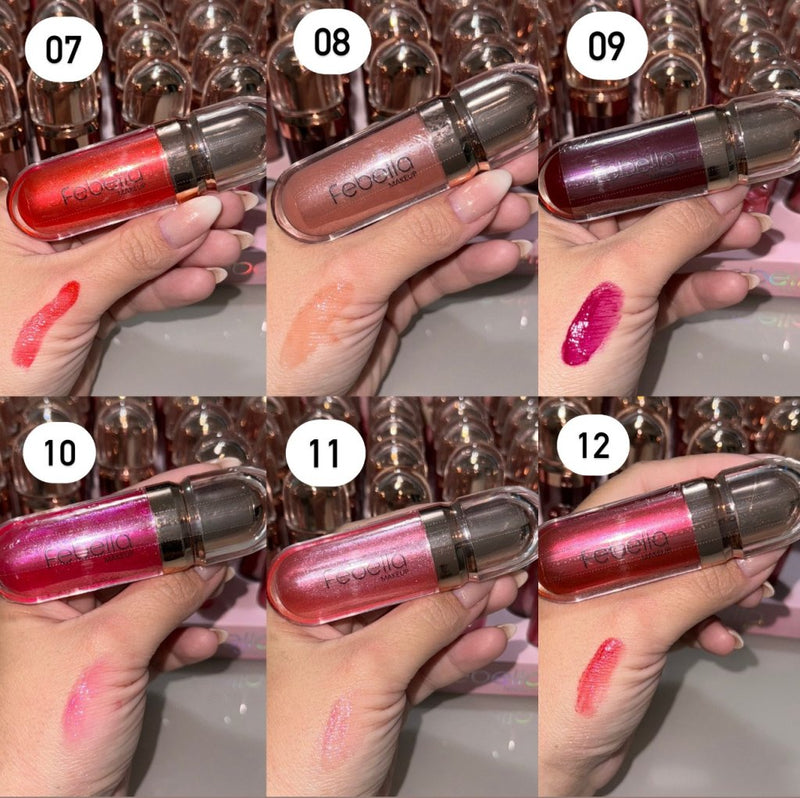 Lip Gloss Labial Febella (dupe embalagem Kiko Milano)