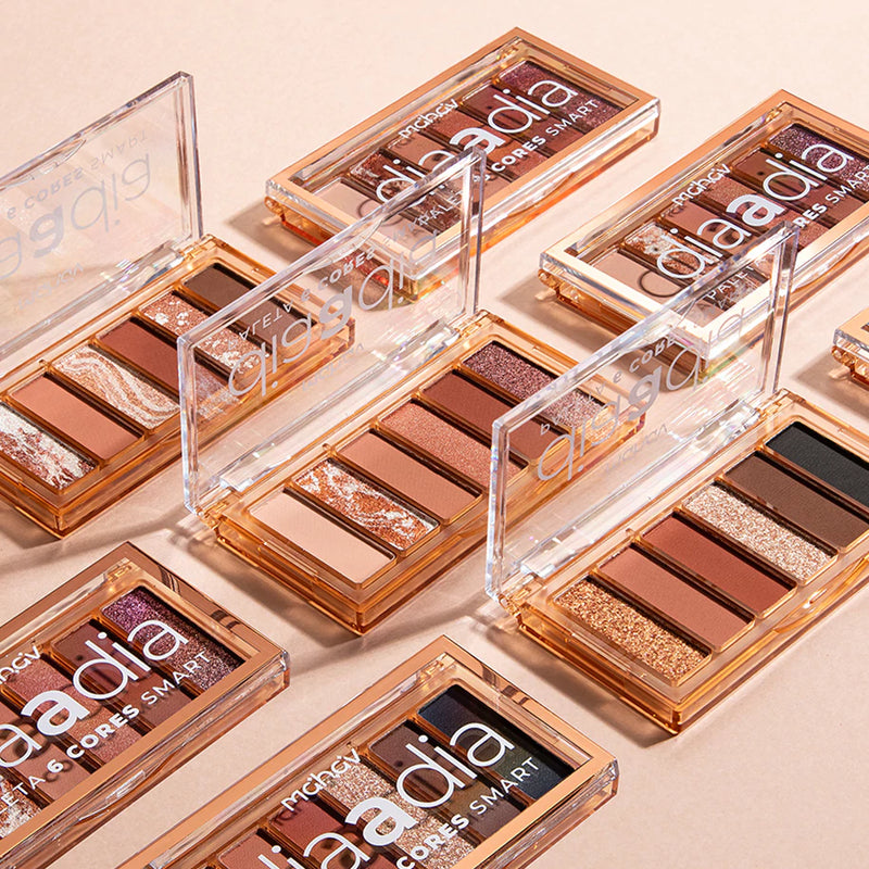 Paleta de Sombras 6 Cores Smart Dia a Dia Mahav (3 opções)
