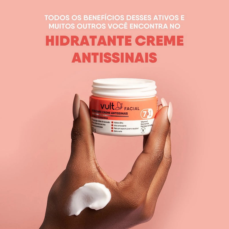 Creme Hidratante Facial Antissinais 7 em 1 Vult 100g