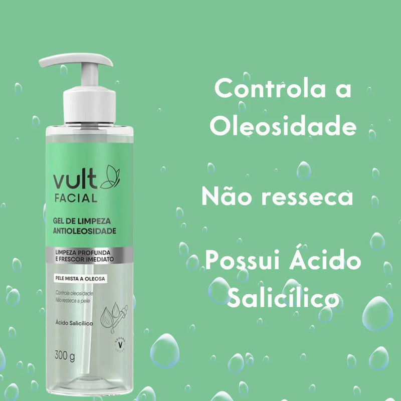 Sabonete de Limpeza Facial Antioleosidade (embalagem econômica) Vult 300g