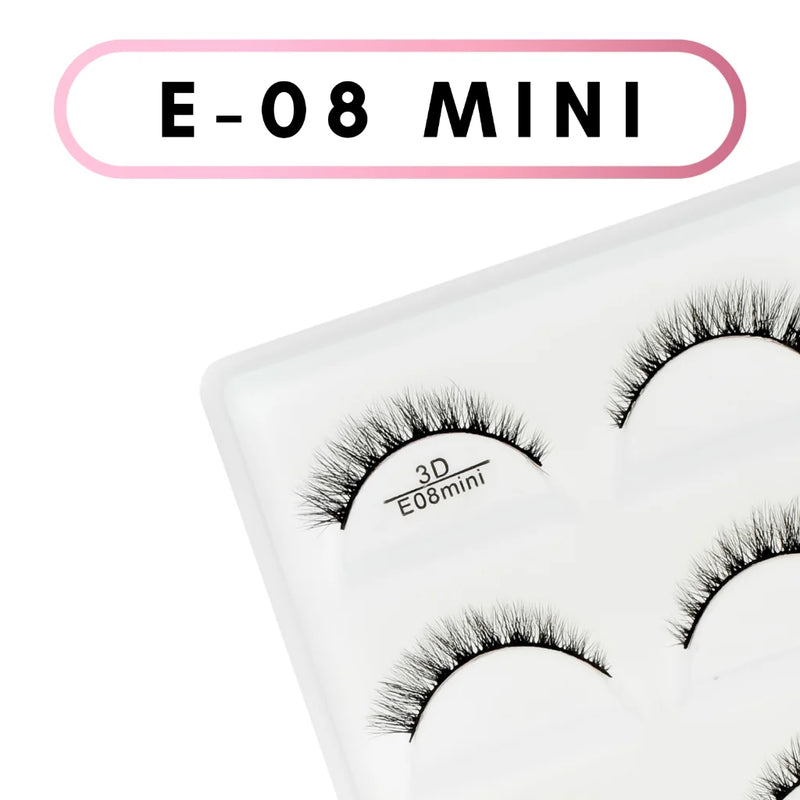5 Pares de Cílios Postiços E08 mini