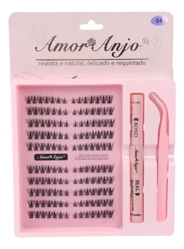 Kit de Cílios Tufinho com Cola e Pinça 04 Amor Anjo