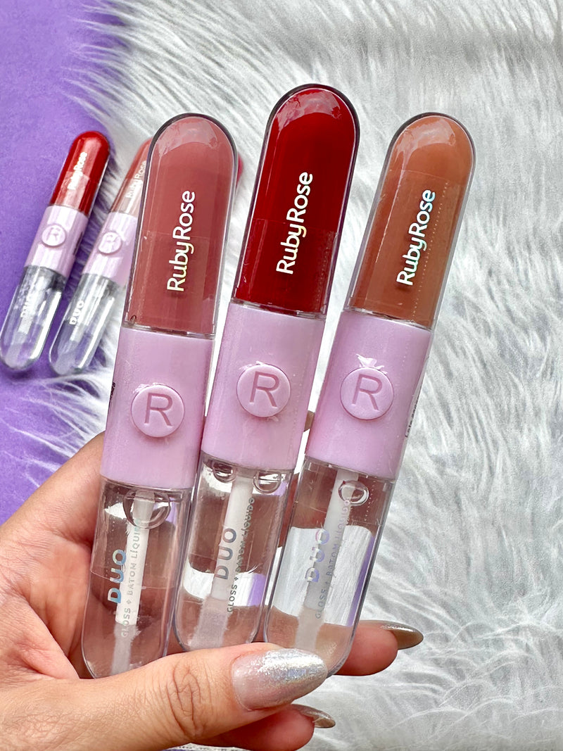 Batom e Gloss Duo Ruby Rose (6 cores)