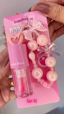Lip Gloss Shine com Chaveiro e Pulseira Bobbi Rara