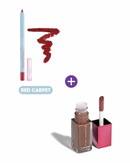 Lip Combo Vermelho Perfeito com Lápis Labial Red Carpet Popstar Ruby Rose + Gloss Crystal Ônix Niina Secrets