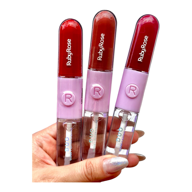 Batom e Gloss Duo Ruby Rose (6 cores)