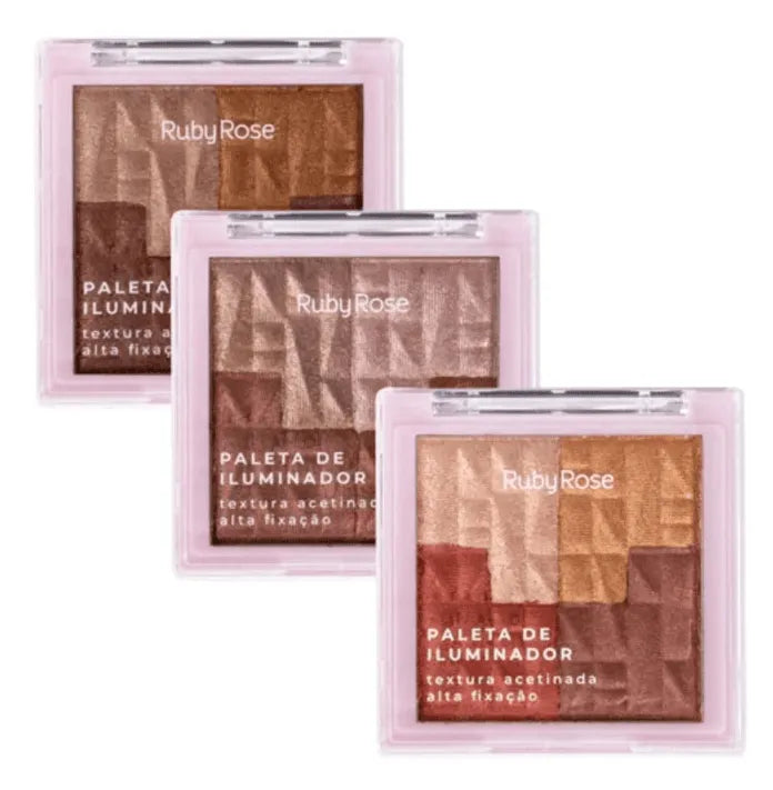 Paleta de Iluminador Mosaico Ruby Rose