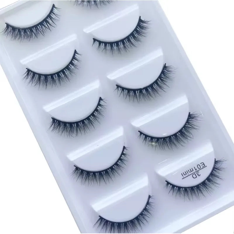 5 Pares de Cílios Postiços 3D E01 MINI