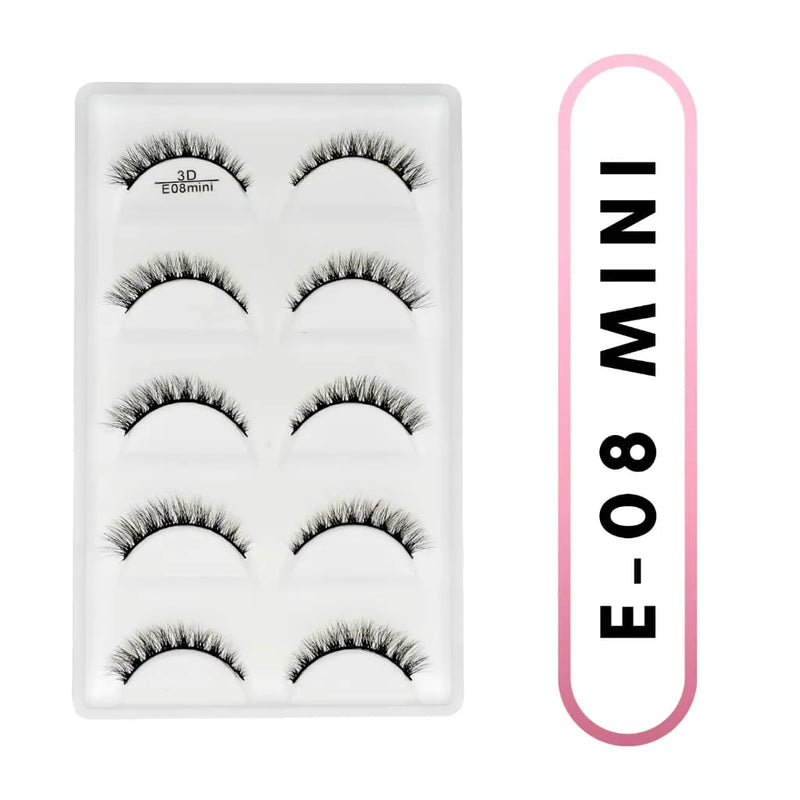 5 Pares de Cílios Postiços E08 mini