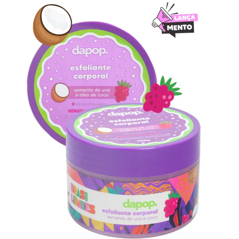 Esfoliante Corporal Uva e Óleo de Coco Dapop 250g