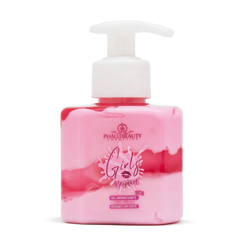 Gel Creme Aromatizante Beijável para Virilha sabor Morango com Creme 180g Phallebeauty