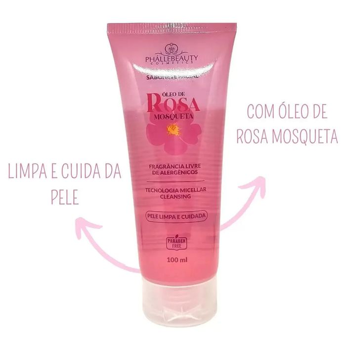 Sabonete Facial com Rosa Mosqueta 100ml Phallebeauty