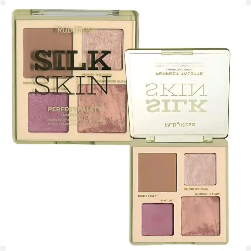 Paleta de Contorno Blush e Iluminador Silk Skin Ruby Rose (cor Luminous Face)