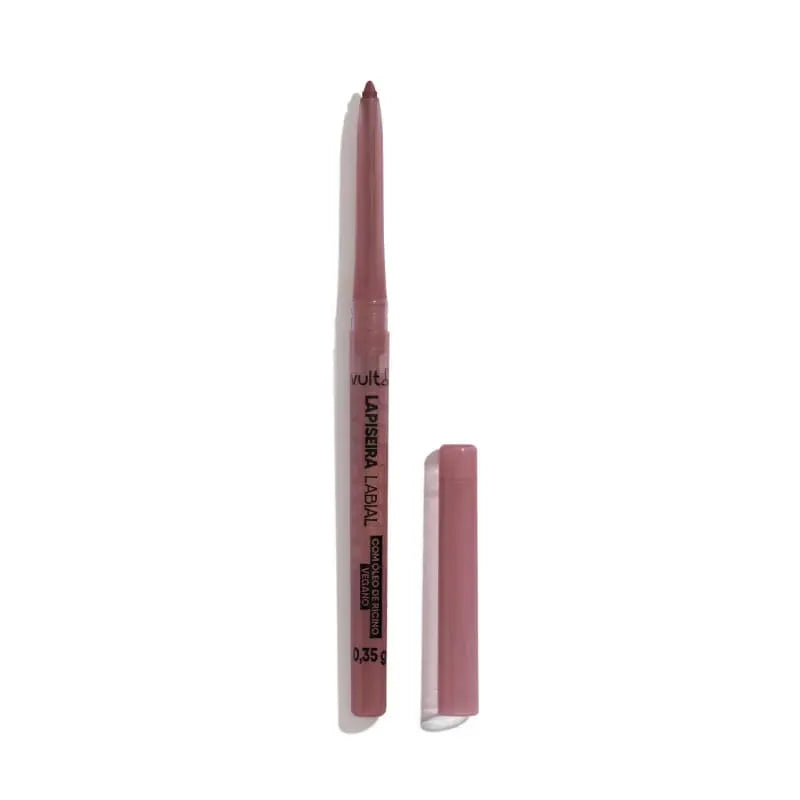 Lip Combo Nude Aveludado Perfeito com Batom Glass BG03 Ruby Rose + Lápis Castanho Claro Vult