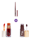 Lip Combo Cereja com Lápis Castanho Claro + Aqua Tint 03 + Gloss Ganache