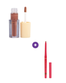 Lip Combo Nude Marrom Neutro com Lápis Castanho Encantado Niina Secrets + Gloss BG02 Linha Glass Ruby Rose