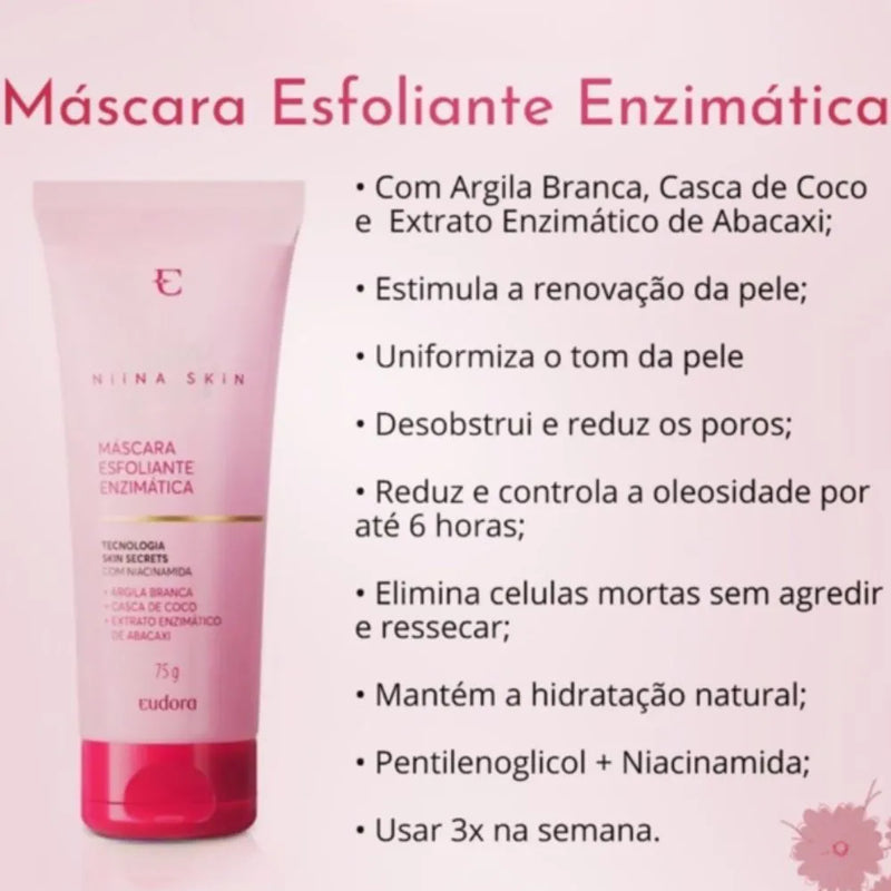 Máscara Esfoliante Enzimática Eudora by Niina Secrets 75g