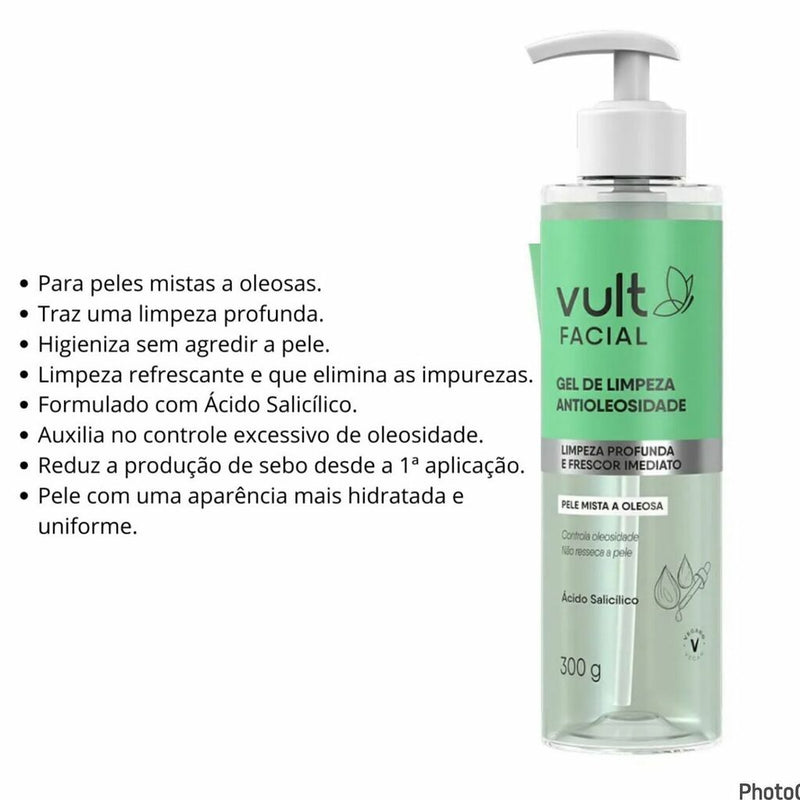 Gel de Limpeza Antiacne (embalagem econômica) Vult 300g